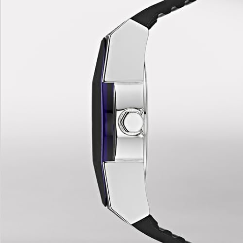Relic by Fossil Men's Jake Three-Hand Day Date Watch, Silver Stainless Steel and Black Silicone Band Watch for Men