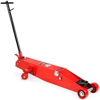 AFF 10 Ton Air Hydraulic Long Chassis Jack - for Long Overhang Vehicles | 10 T Floor Jack with Foot Pump & 3-Position Lock Handle - Ideal for Repair Shops, Bus & Truck Fleets, Heavy Duty Equipment