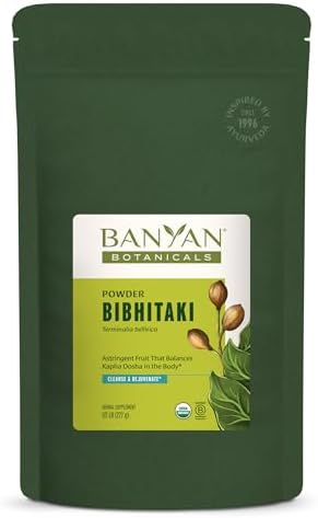 Banyan Botanicals Bibhitaki Powder - Certified Organic, 1/2 Pound - Terminalia belerica - Detoxification and Rejuvenation for kapha*