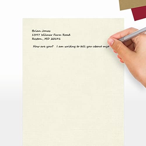 LUXPaper 8.5" x 11" Linen Paper | Letter Size | White Linen | 24lb. Paper Weight (60lb. Text) | 50 Qty