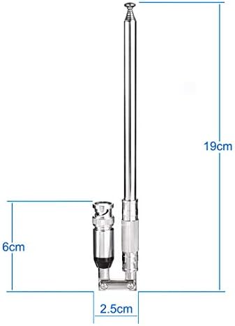 Bingfu 20-1300MHz Police Scanner Antenna 8 Section Telescopic BNC Male Compatible with Uniden Bearcat Whistler Radio Scanner Cobra Midland Portable
