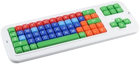 Clevy Keyboard Tri-Mode Uppercase - Kids Uppercase USB & Blutooth Compatible Colorful Spill Proof Keyboard for Early Education - Designed to Help Teach Computer and Keyboard Skills to Children