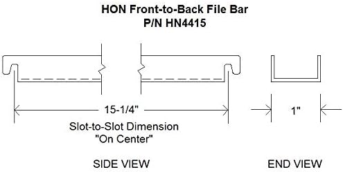 Northland Online HON Front-to-Back File Bar for Filing Cabinets - for HON Front to Back Cabinet Drawer - Filing Cabinet Metal Rail Insert for Hanging File Folders (2-Pack)
