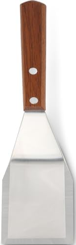 Homi styles Cookie/Brownie Spatula Small Metal Spatula With Merbau Wooden Handle | Heavy Duty Stainless Steel Flipper With Beveled Edges | Small