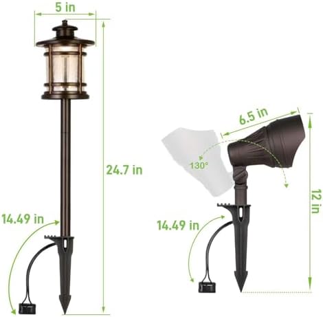 hykolity Low Voltage LED Landscape Kits, 12V-15V Pathway Flood Light Kits
