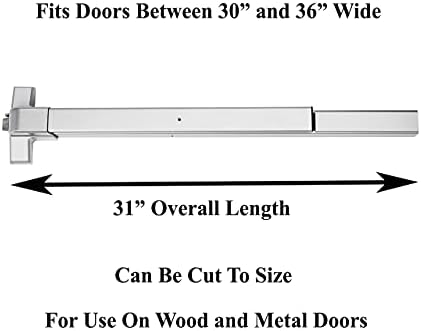Dynasty Hardware Push Bar Panic Exit Device for Emergency Exit Doors, Aluminum Finish Commercial Panic Bar Door Handle, Push Bar for Exit Door