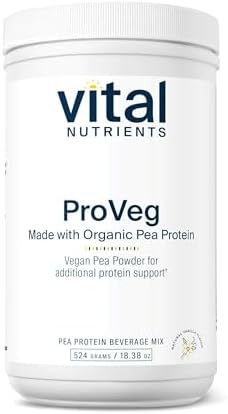 Vital Nutrients ProVeg Organic Pea Protein 524g - Vegan Pea Protein Powder - 23g Protein per Serving - Natural Vanilla Flavor - Gluten, Dairy