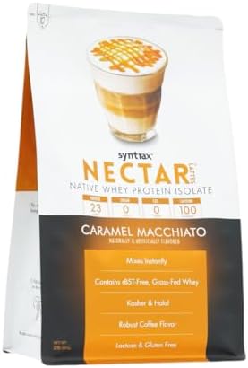 Syntrax Nectar Lattes 100% Whey Protein Isolate Powder, Cappuccino, 2 lb