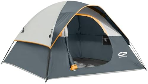 CAMPROS CP 3 Person Tent, Waterproof Dome Tents for Camping with Rainfly