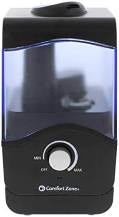 Comfort Zone CZHD10BK 0.15 Gallon Ultrasonic Aromatherapy Humidifier with Automatic Shutoff, Black