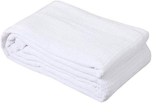 DOLLCENT 100% Cotton Queen Size Blanket for Bed, Premium Soft Combed Lightweight Blankets, Washed Breathable Cozy Bed Throw Blanket, Ivory Queen Cotton Blankets for All Season: Ivory (90"x90")