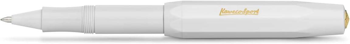 Kaweco CLASSIC SPORT Fountain Pen White with 23 Carat Gold-Plated Steel Nib and Iridium Tip for Ink Cartridges I Sport Fountain Pen 13 cm I Nib: BB (Extra Broad)