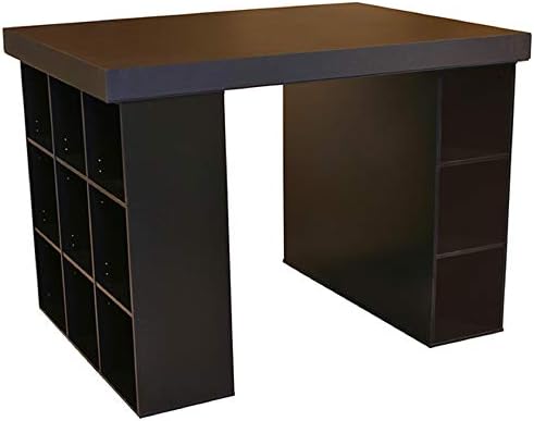 Project Center Desk with Bookcase and 3 Bin Cabinet-Oak