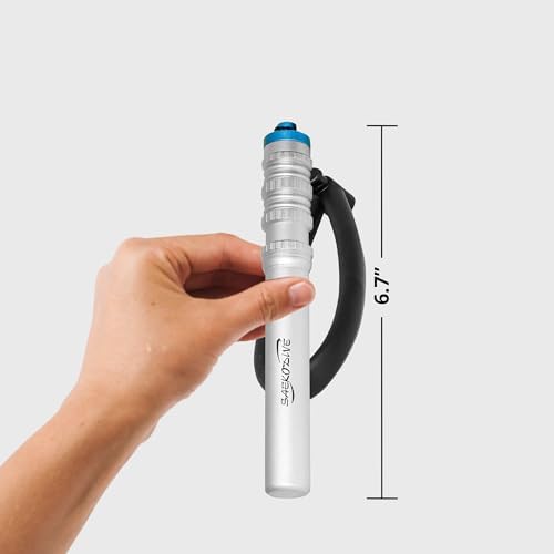 Scuba Dive Rattle with Magnet - 6.7" Aluminum (Silver) | Diving Noise Maker, Underwater Shaker, Magnetic Mute, PVC Wrist Band & Lanyard