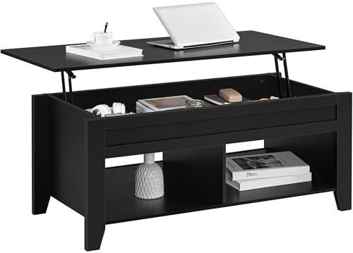Yaheetech Lift Top Coffee Table with Hidden Storage Compartment Gray 47.5in