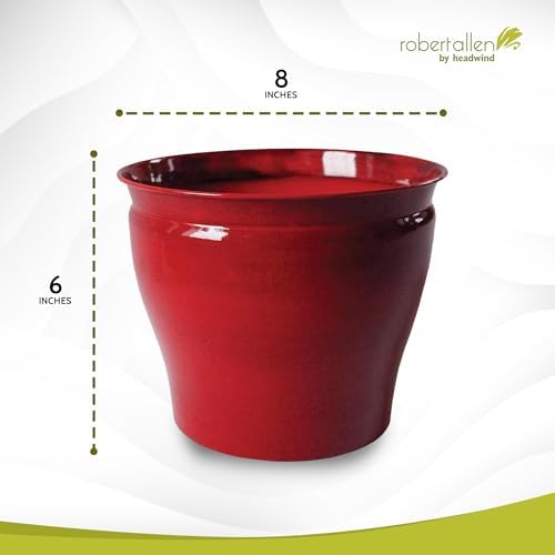 Headwind Glazed Ironstone Avery Collection Decorative Plant Pot – 6" Midnight Sapphire Glazed Decorative Pot – Lightweight & Durable Flower Pots