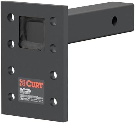 CURT 48325 Adjustable Pintle Mount for 2-Inch Hitch Receiver, 15,000 lbs., 6-1/2-Inch Drop, 8-Inch Length