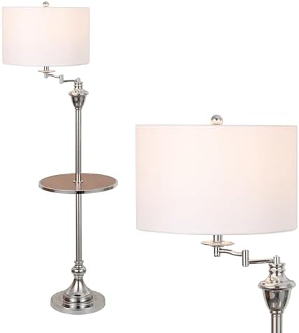 JONATHAN Y Cora 60" Metal Swing Arm Floor Lamp, Oil Rubbed Bronze/Clear
