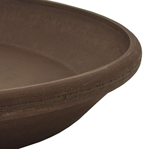 PSW Pot Collection AP25TC 10-inch Plastic/Stone/Wood Composite Plant Saucer Drip Tray – No Drainage Hole (Drillable), Indoor/Outer Water Tray, Terra Cotta Color