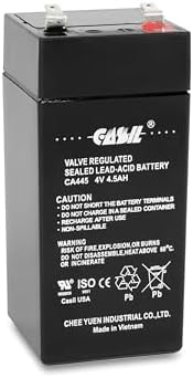 Casil Fi-Shock SS-440 Zareba Electric Fence Charger 4 Volt Rechargeable Battery 4A AGM Valve Regulated Lead Acid Battery for Solar Electric Fence