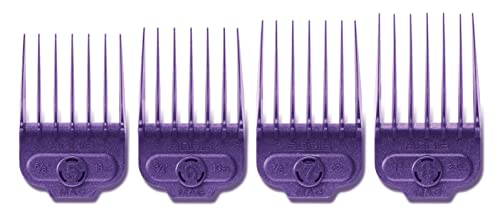 Andis 66320 Magnetic 4-Piece Comb Set - Perfect for Hair Cutting & Grooming – Sizes 5, 6, 7, 8 (5/8", 3/4", 7/8", 1") – Large, Purple