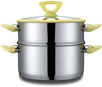 CONCORD 3 Quart Stainless Steel 3 Piece Steamer Cookware Set. Features 2 Quart Veggie Steamer and 3 Quart Cooking Pot with tempered glass lid.