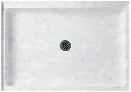 Swan SF03454MD.130 54-in L x 34-in W x 5.5-in H Solid Surface Shower Base, Ice