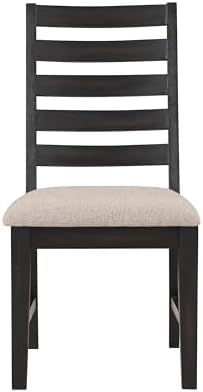 Steve Silver Company Harlow Side Chair, Set of 2 Chairs, Upholstered Seat, Modern Farmhouse, Armeless Dining Room Chairs, Solid Wood Legs, Kitchen