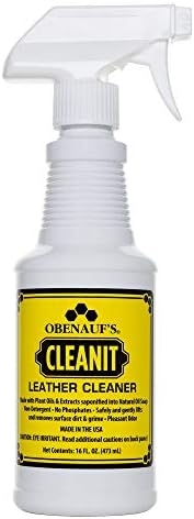 Obenauf's Cleanit Leather Cleaner - Natural Plant Oil Leather Cleaner for Boots, Furniture and Car Interior - Safe and Gentle Non-Detergent Oil Liquid Soap - Ready-to-use 16oz Spray Bottle