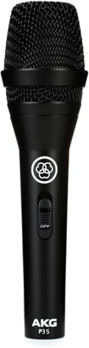 AKG Pro Audio P3S High-Performance Cardioid Dynamic Vocal Microphone with On/Off Switch, XLR Connector