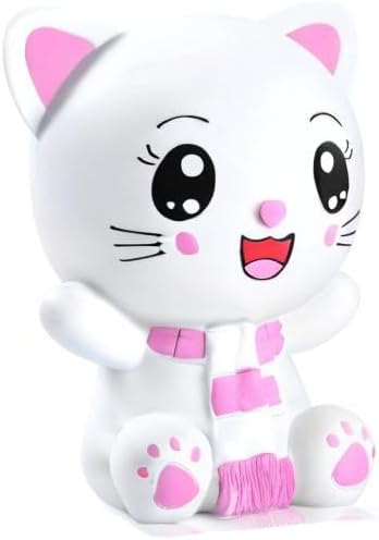 H&W Kitten Money Bank (Pink), Shatterproof Cat Piggy Bank, First Coin Bank