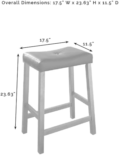 Crosley Furniture Upholstered Saddle Seat Counter Height Bar Stools Set of 2, Black, 24-inch