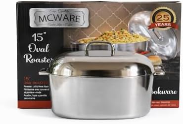 15 Inch Aluminum Oval Roaster - McWare by Cajun Classic Cookware