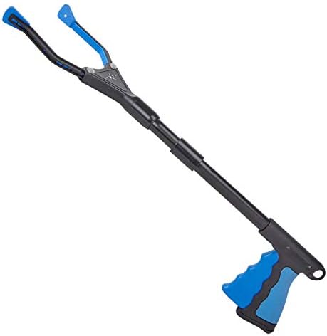 Grabber Reacher Tool - Latest Version Luxet 19 Inch Long Steel Foldable Pick Up Stick - Strong Grip Magnetic Tip - Heavy Duty Trash Picker Claw Reacher Grabber Tool for Elderly Wheelchair Mobility Aid