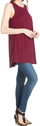 Women's Rayon Span Tank Top Tunic-Solid