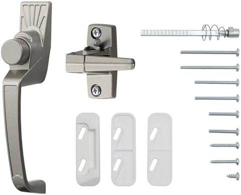 Ideal Security Model 11 Classic Push Button Handle with Latch for Storm Door and Screen Door, Silver