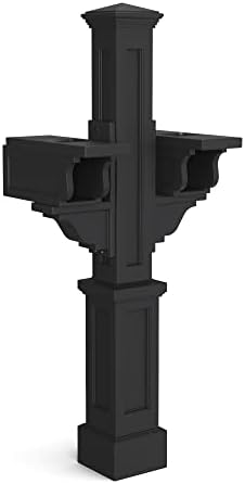 Mayne Rockport Mailbox Post with Newspaper Holder for 2 Mailboxes, White | Holds 2 post-mount mailboxes, Weather & fade resistant, All season, 15-year warranty