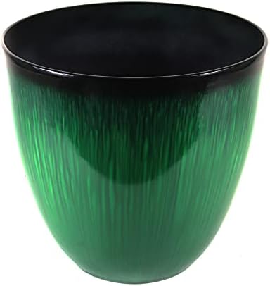 (EPR15-204) Large Egg Shaped Planter - Modern Indoor & Outdoor Decorative Flower Pot/Box (15 Inch, Blue Flower)