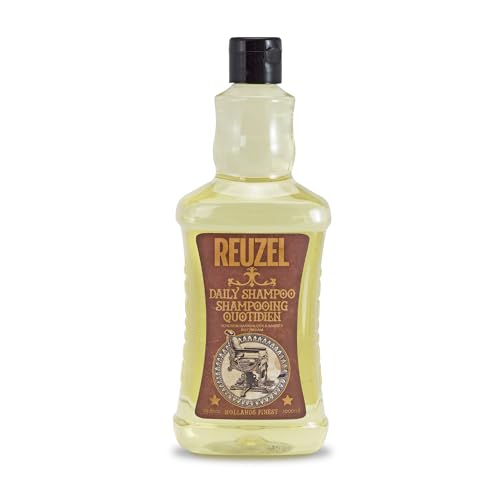 Reuzel Daily Shampoo, Cleanses Hair and Scalp, 33.81 oz | Gentle Cleansing and Scalp Balancing. T4 Tonic Blend with Witch Hazel, Nettle, Rosemary and Horsetail. Vegan.