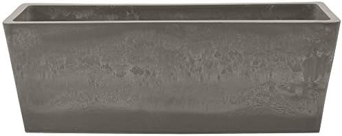 Arcadia Garden Products PSW U45CT Plastic/Stone/Wood Composite Simplicity Window Box, No Drainage Hole (Drillable), 17.5" x 7" x 6", Cement Color