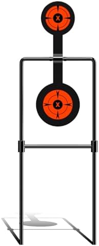 Highwild 3/8 Inch Thick Double Spinner Shooting Targets - Auto Reset Steel Target - for Centerfire Handguns Up to .44 Magnum