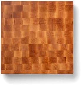 John Boos CCB Series Square Wooden Maple Cutting Board 12”x12” – 3” Thick, 13-lb Reversible Butcher Block with End-Grain & Finger Grips – Made in the USA
