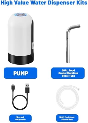 Myvision 5 Gallon Water Dispenser,Portable USB Charging Water Bottle Pump