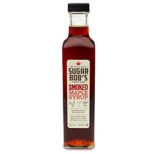Sugar Bob’s Finest Kind - Smoked Maple Syrup, 8.45 fl oz (1 pk) | Real Maple Syrup Infused with Wood Smoke, Adds Flavor to Dishes, For the Bar