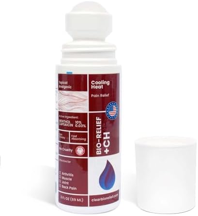 BIO-RELIEF Fast-Acting Hemp Pain Relief Roll On, Cool & Topical Pain Relief