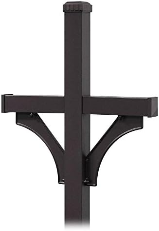 Salsbury Industries 4872BLK Deluxe 2 Sided in Ground Mounted Mailbox Post for Two Mailboxes, Black