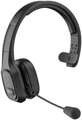 Trucker Bluetooth Headset V5.0, Wireless Headset with Noise Canceling&Mute Microphone for Cell Phones, On Ear Bluetooth Headphone for Computer