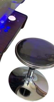 Top Us Arcades Set of 2 Swivel Bar Stools Easy Adjustable Height Leather Padded Cushion Work Home Bar Man Cave Arcade Room Garage Padding Black top