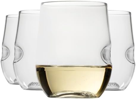 GOVINO Unbreakable Plastic Wine Glasses - Stemless Shatterproof Tritan Glassware, Fancy Cups That Look Like Glass, 12oz, Set of 4