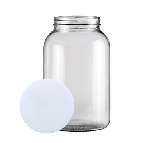 Home Brew Ohio One Gallon Wide Mouth Glass Jar and Lid for Vinegar Making